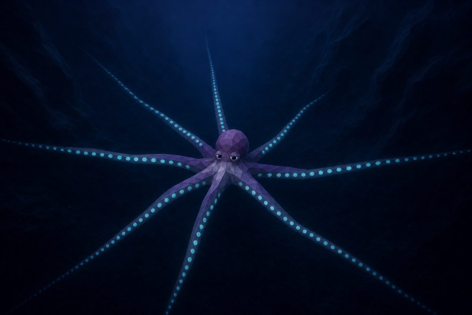 OCTO reaching into eight directions in a dark trench